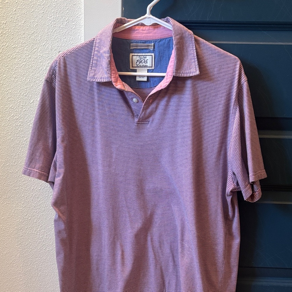jos a bank polo Pink and navy stripe